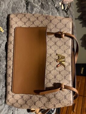 Anne Klein Brown and Beige Monogram Tote